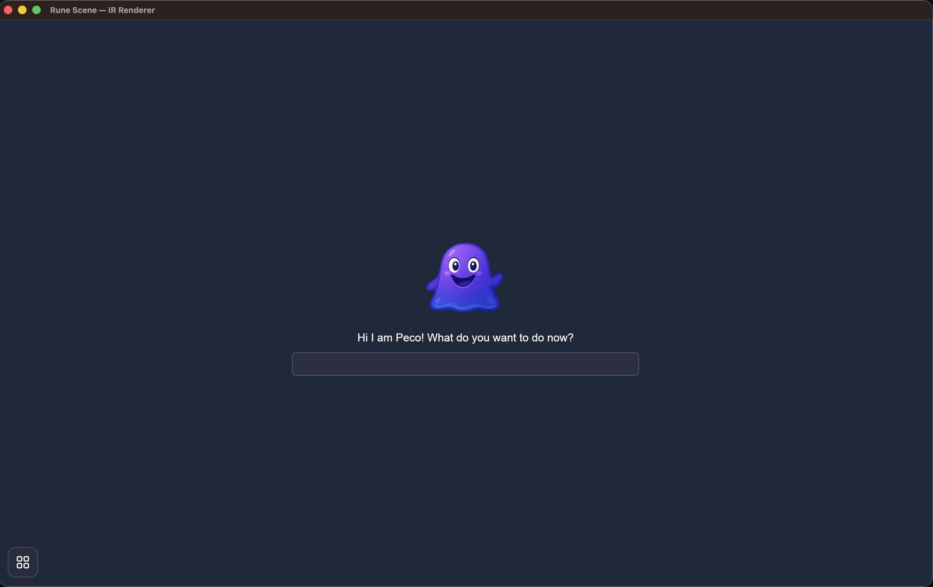Detir home screen with chat interface